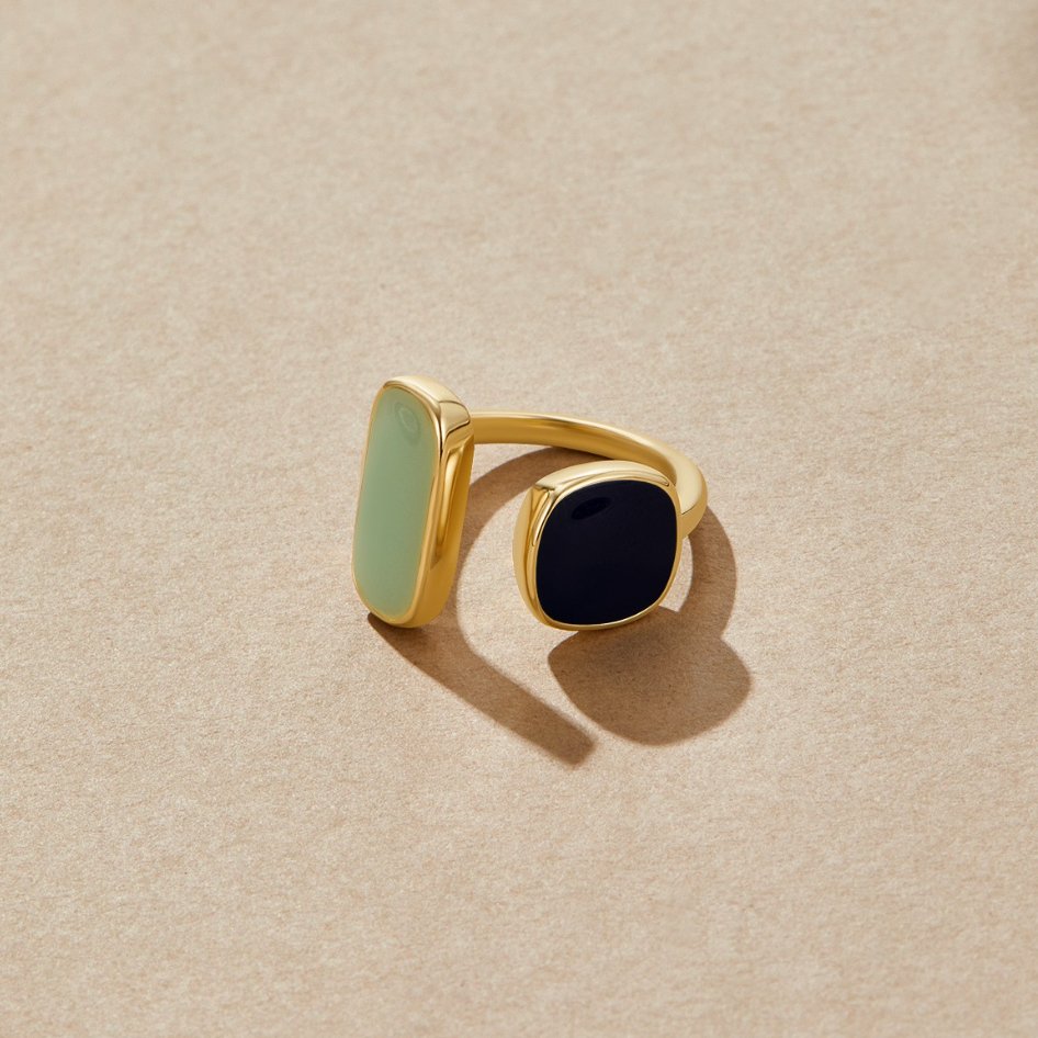 Doppelstein-Ring mit geschlossenem Wickeldesign
