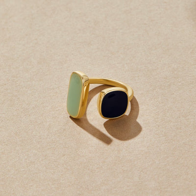 Doppelstein-Ring mit geschlossenem Wickeldesign
