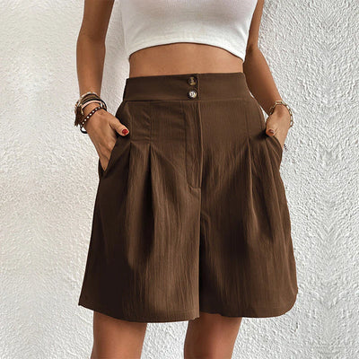 Jannika – Weit geschnittene High-Waist-Shorts mit Faltenwurf