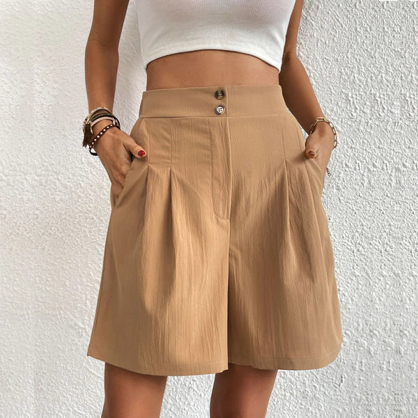 Jannika – Weit geschnittene High-Waist-Shorts mit Faltenwurf