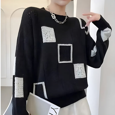 Cäcilie – Strickpullover mit Patchmuster