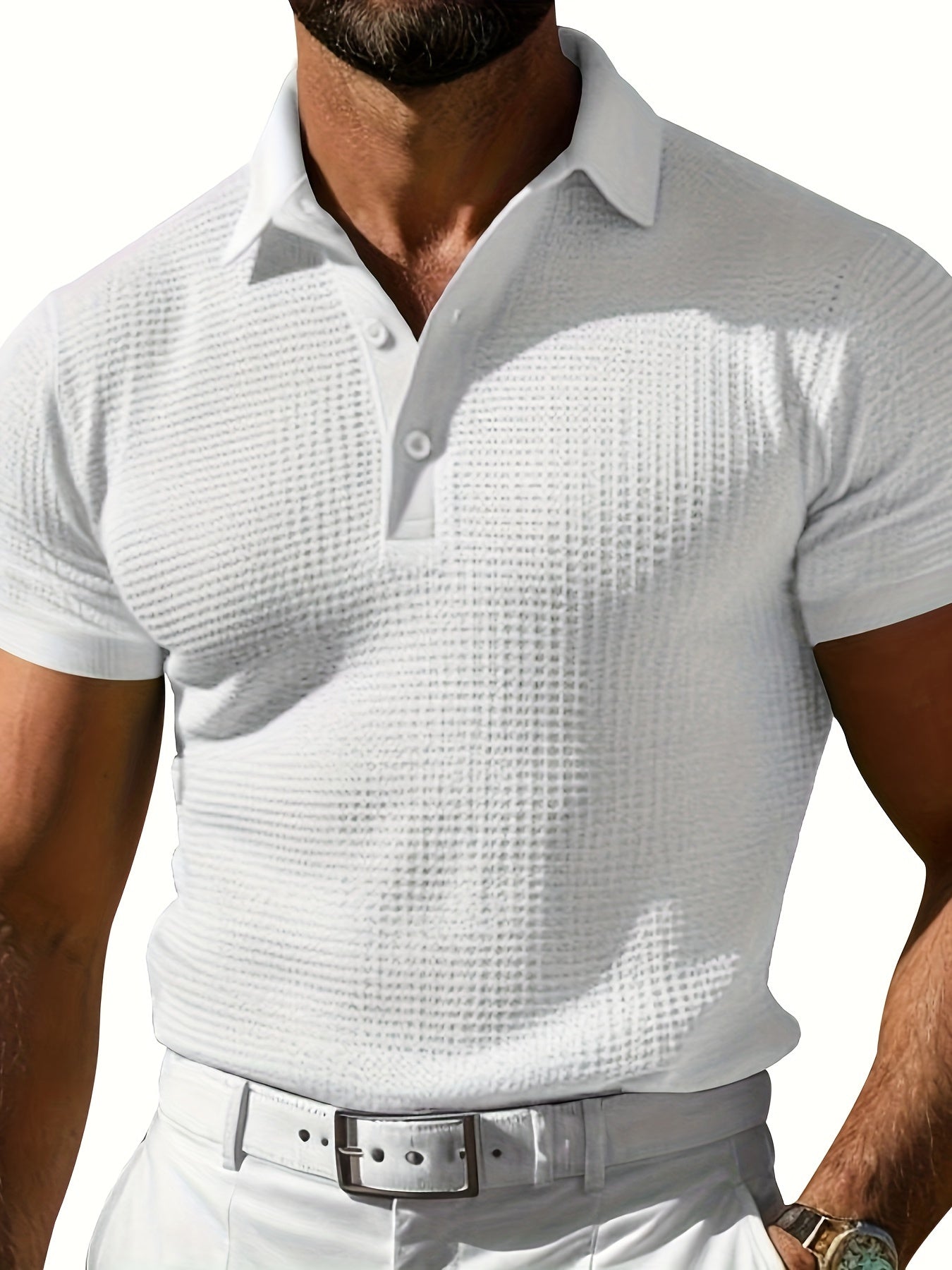 Xandro – Strukturiertes Kurzarm-Poloshirt