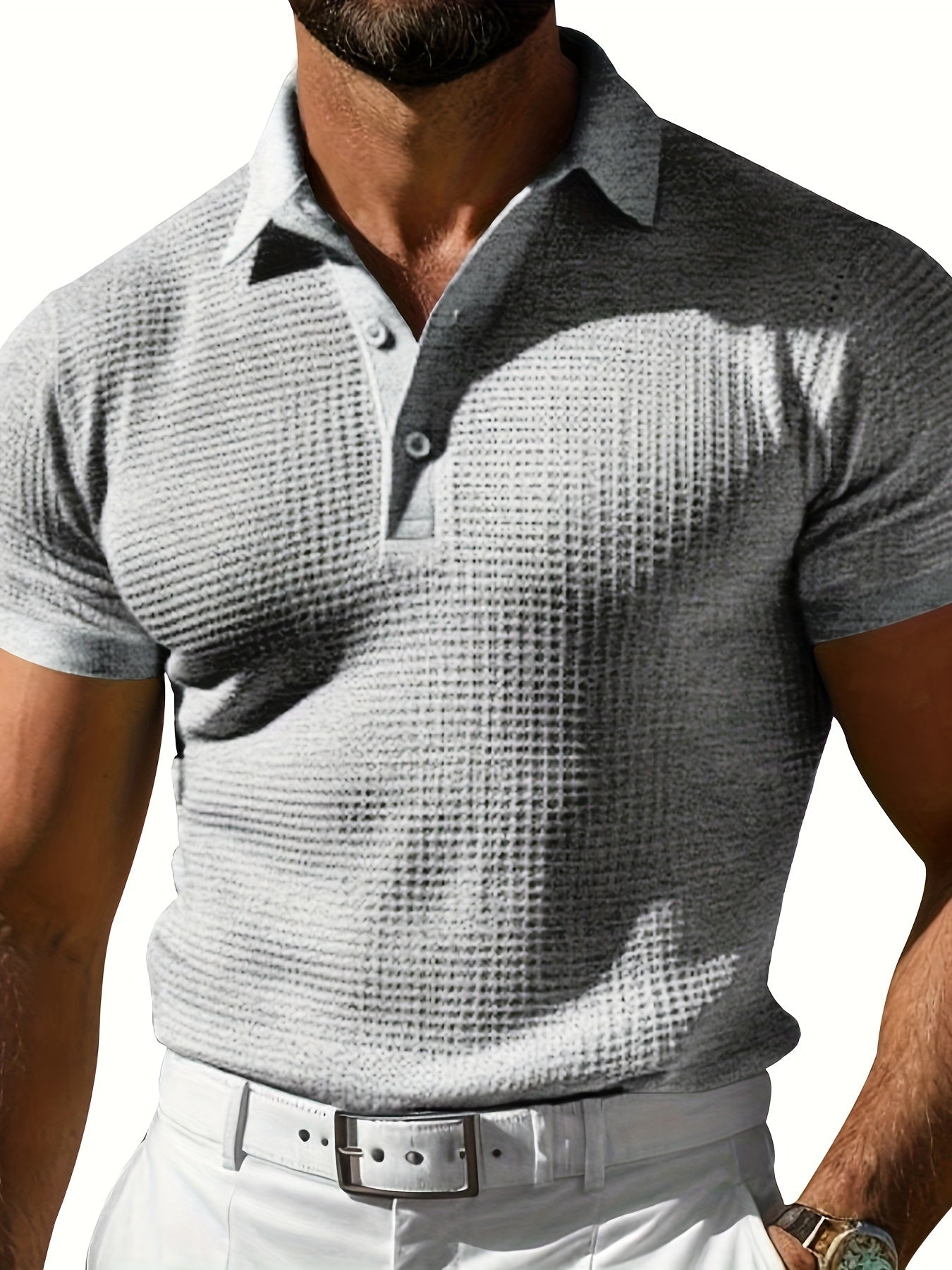 Xandro – Strukturiertes Kurzarm-Poloshirt