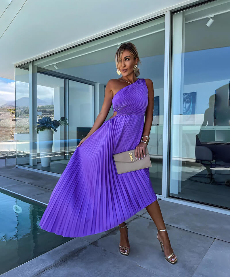 Hilmara – One-Shoulder-Midikleid