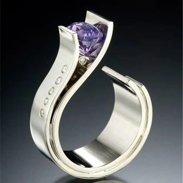 Lila Kristall-Ring