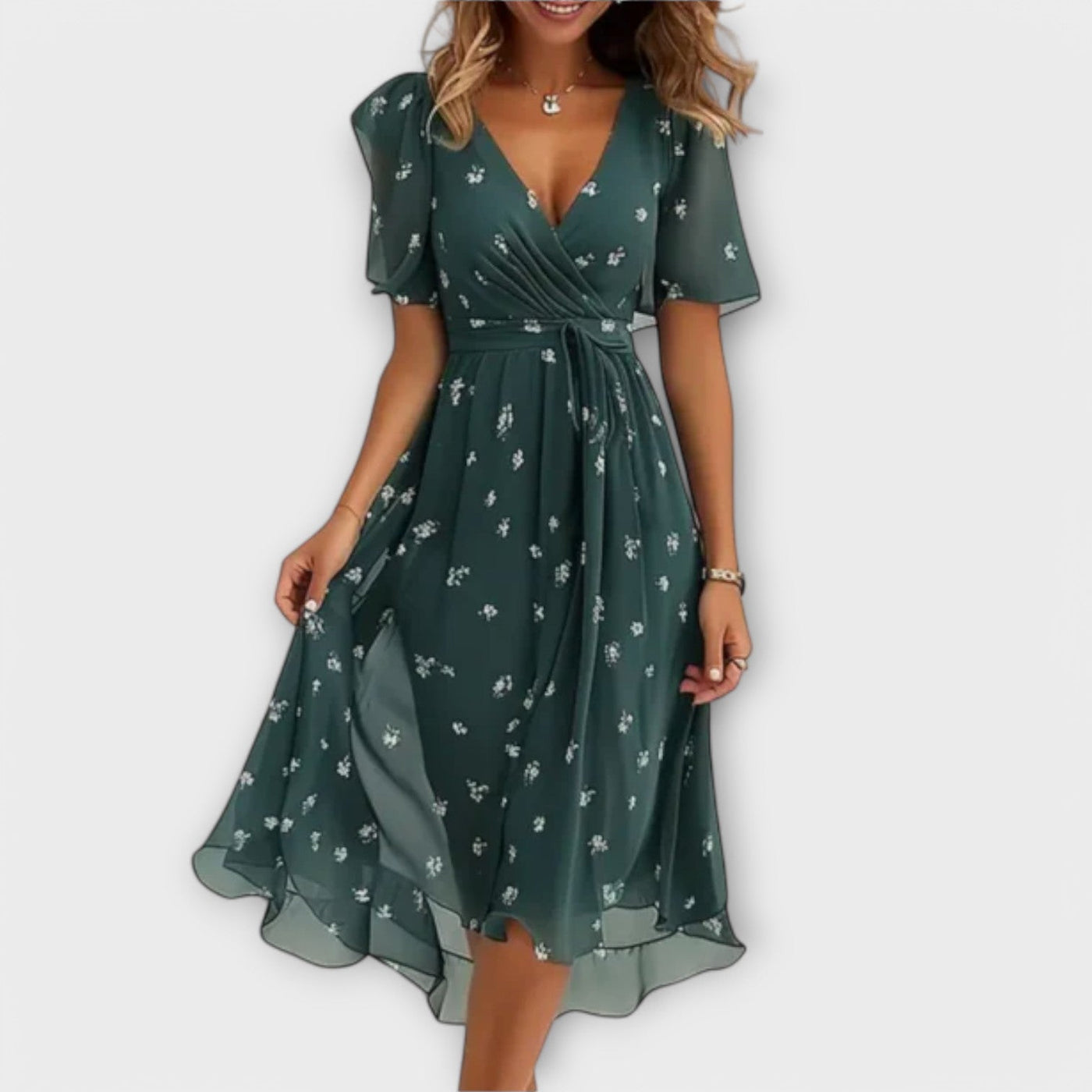 Annegret | Lässiges V-Ausschnitt-Kleid 