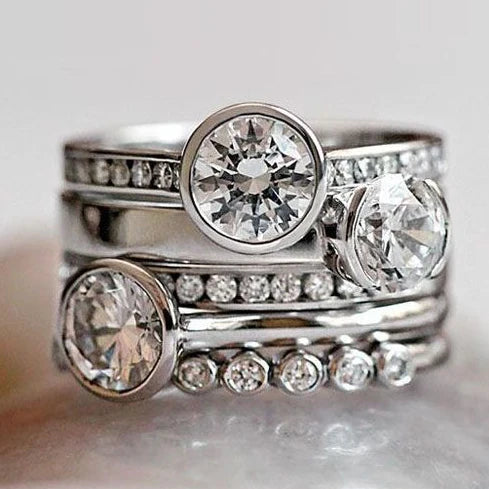 Einzigartiger Vintage Silber- &amp; Kristall-Ring