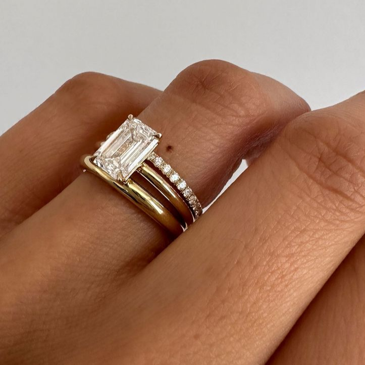 Elegantes Einfaches Zirkonia-Ringset