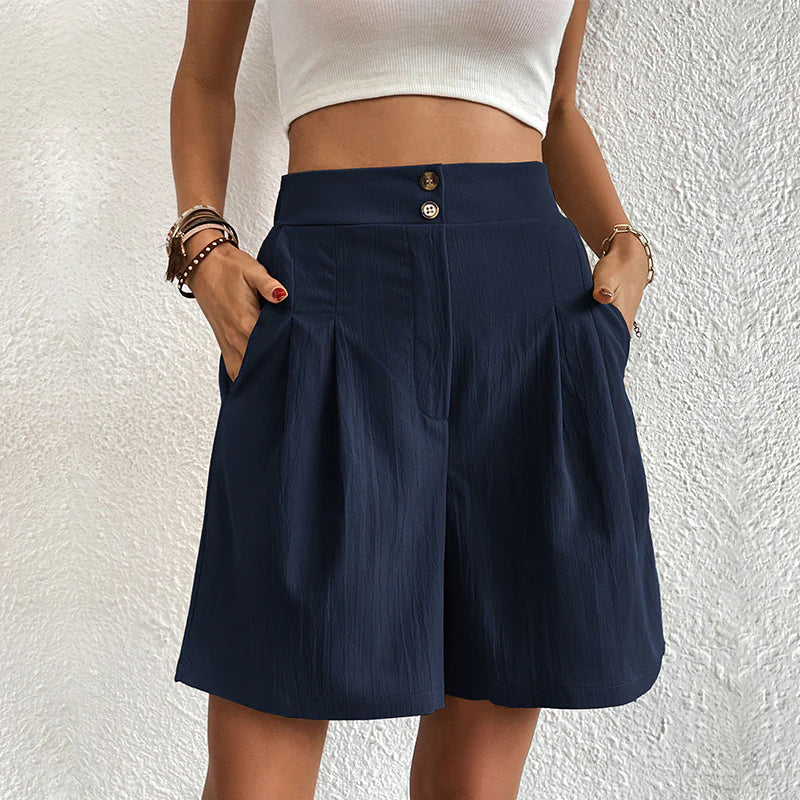 Jannika – Weit geschnittene High-Waist-Shorts mit Faltenwurf