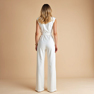 Kerstine – Taillierter Jumpsuit mit weitem Bein