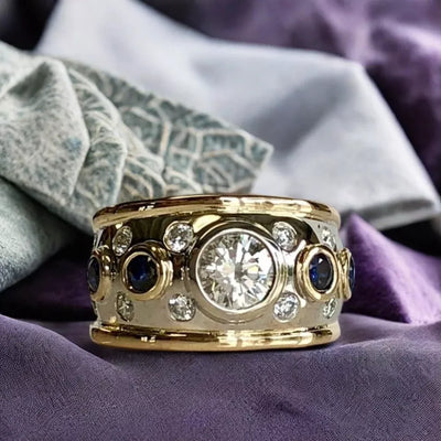 Vintage Alter Goldring mit Zirkonia