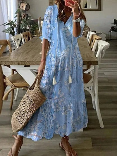 Arianelle – Bedrucktes Boho-Midikleid 