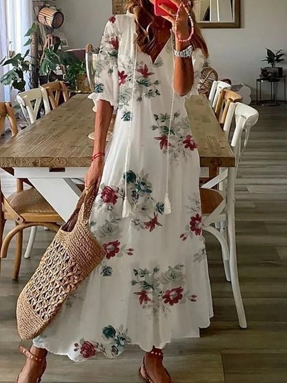 Arianelle – Bedrucktes Boho-Midikleid 